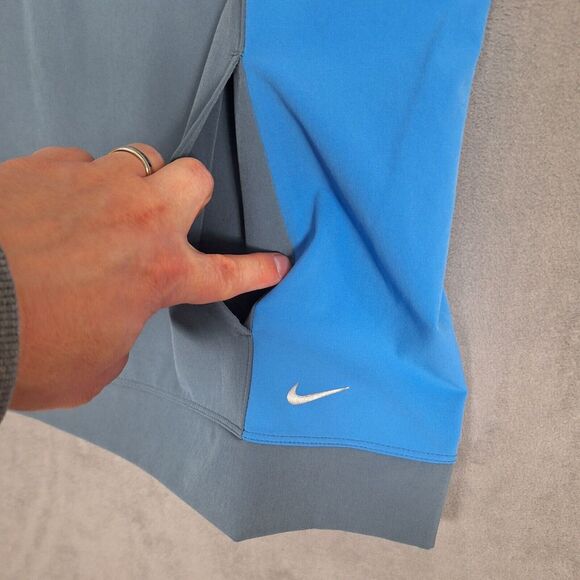 Nike Golf Vest Women Medium Tour Performance Blue Gray 1/4 Zip Pullover Stretch - Picture 4 of 8